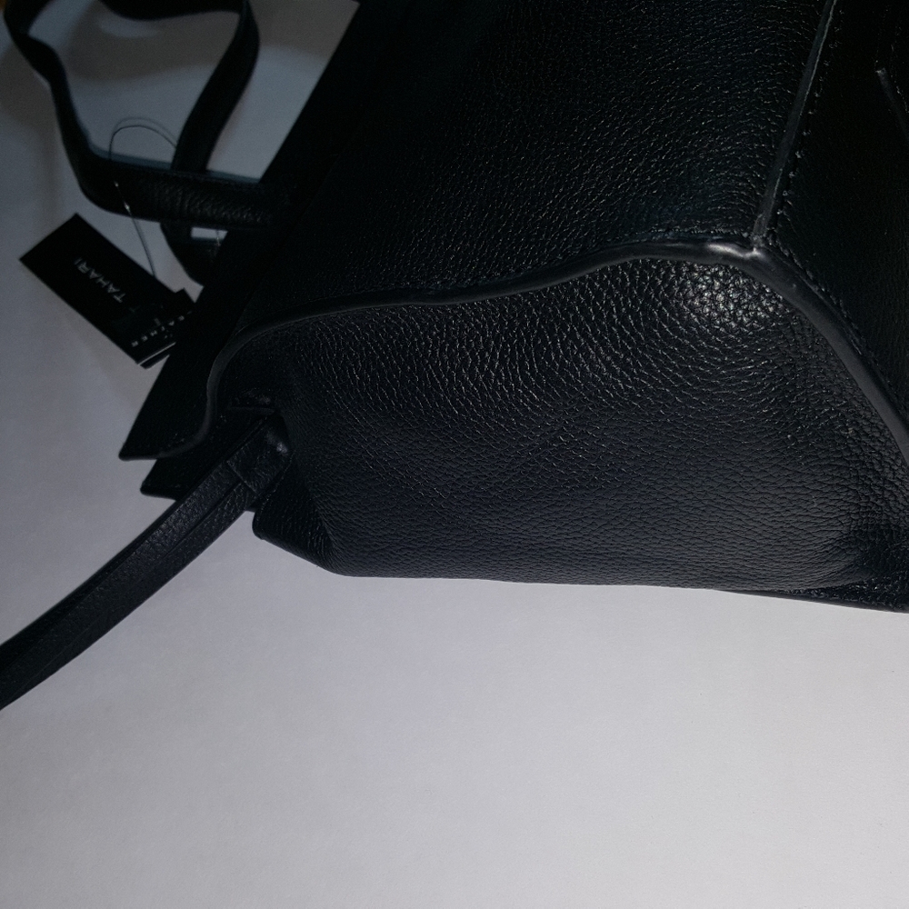 NWT Tahari Sienna Leather Tote Bag Black - Picture 9 of 14